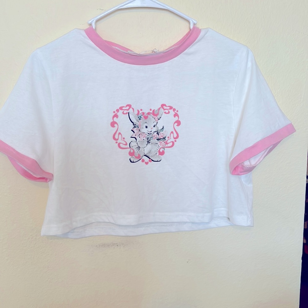 Brand new cottage core bunny crop top